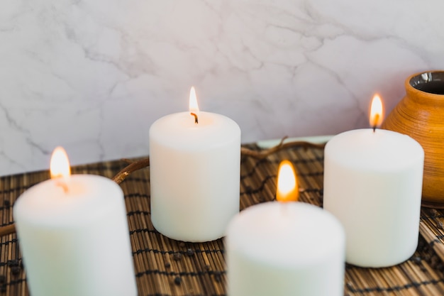 Free photo set of flaming candles