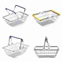 Free photo set from empty shopping carts isolated