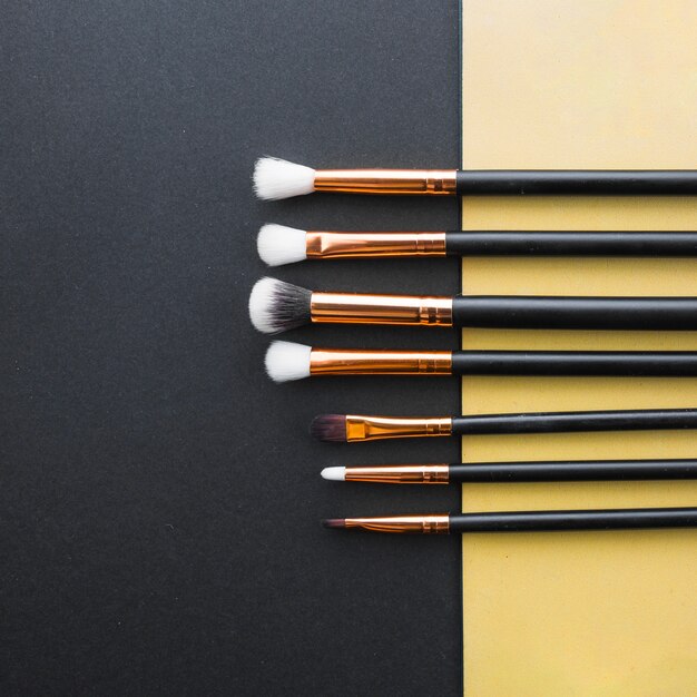 Set of makeup brushes