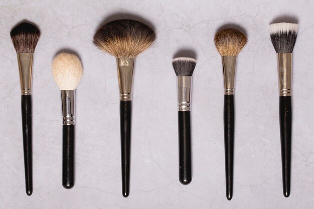 Set of makeup brushes