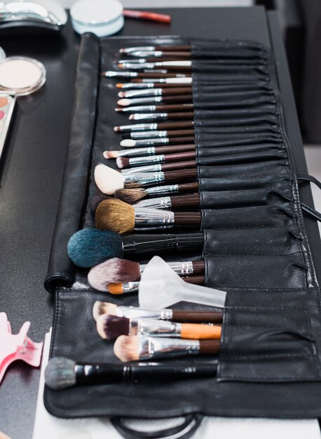 Set of makeup brushes 