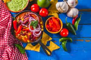 Foto gratuita set di ingredienti messicani