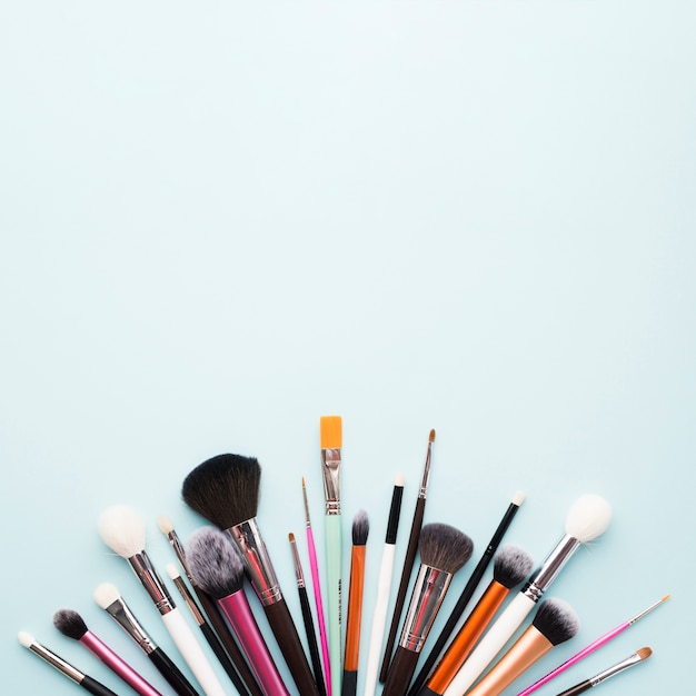 Set of professional makeup brushes
