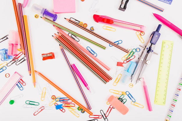 Free photo set of school stationery