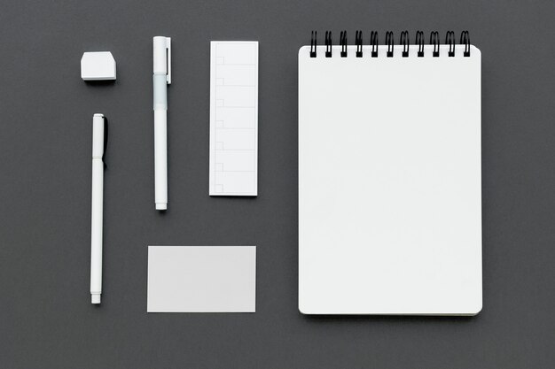 Set of stationery on workspace