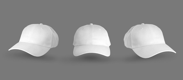 Free photo set of three white caps