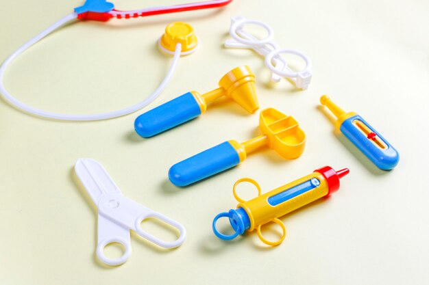 Set of toy medical equipment.