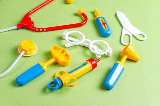 Free photo set of toy medical equipment.