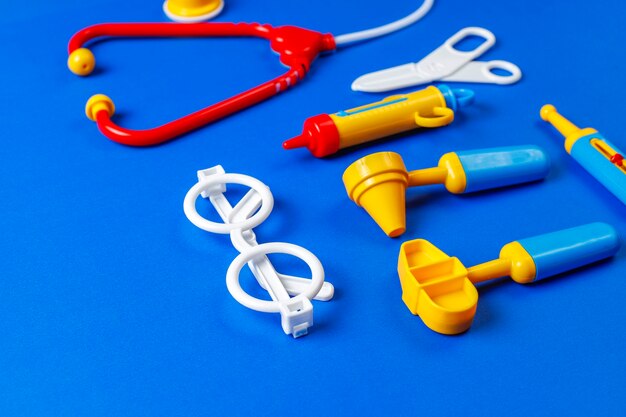 Set of toy medical equipment.