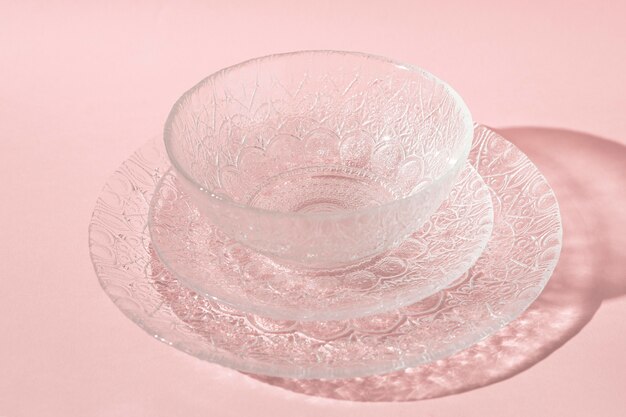 Set of transparent dishes