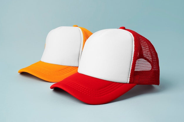 Set of two trucker hats with mesh back