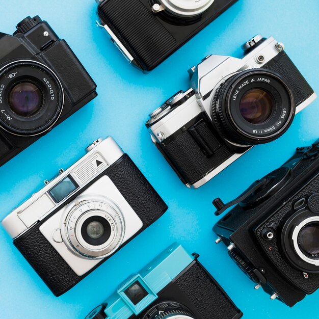 Set of various vintage cameras