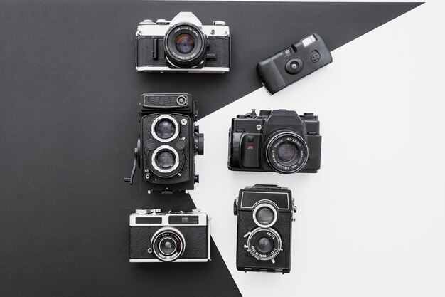 Set of vintage cameras