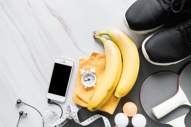 Set of wellness and fitness objects