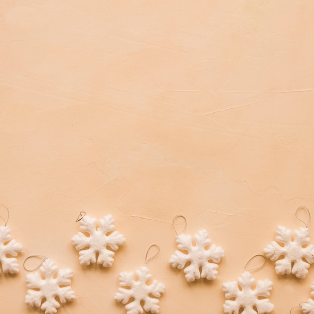 Set of white toy snowflakes