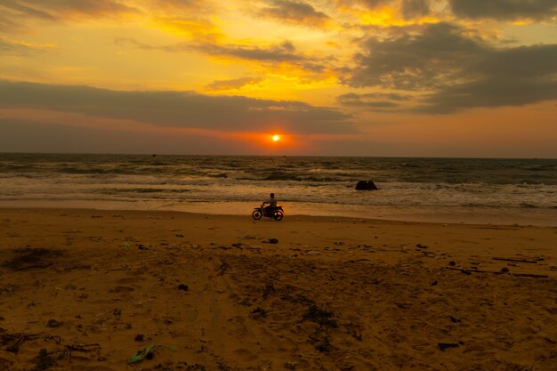 Setting sun over the ocean