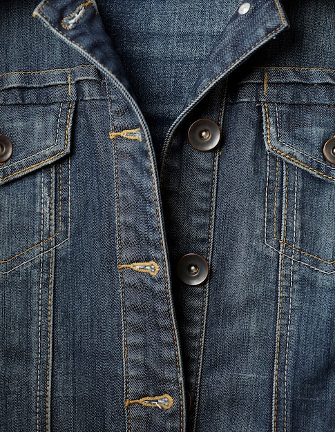 sewing denim jacket and buttons