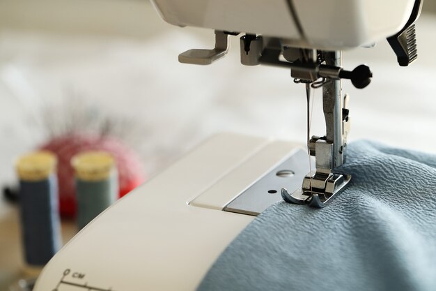 Sewing machine working