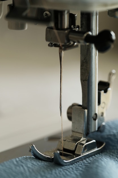 Sewing machine working