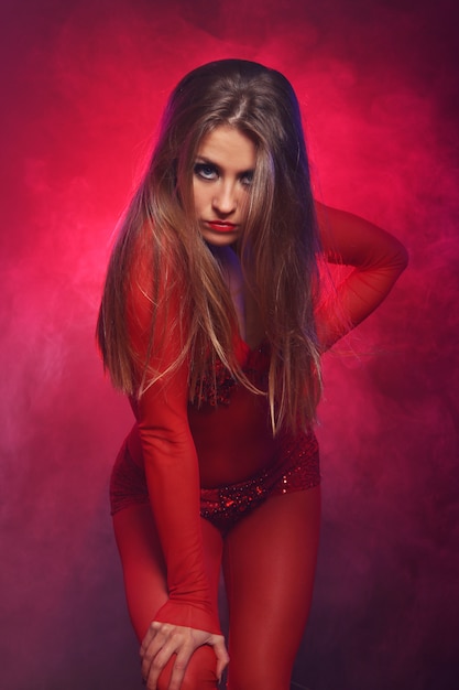 Sexy dancer in red