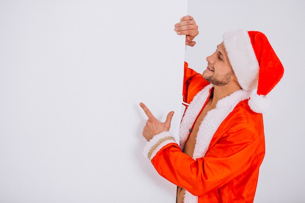 Sexy santa man isolated on white background