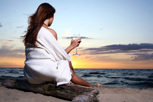 Sexy young and beautiful woman in the beach