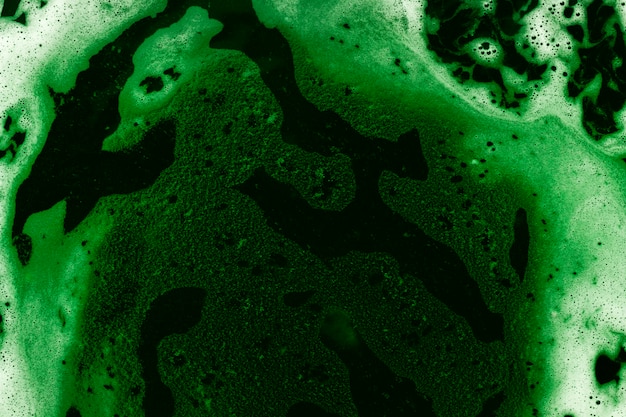 Free photo shades of green foam on liquid