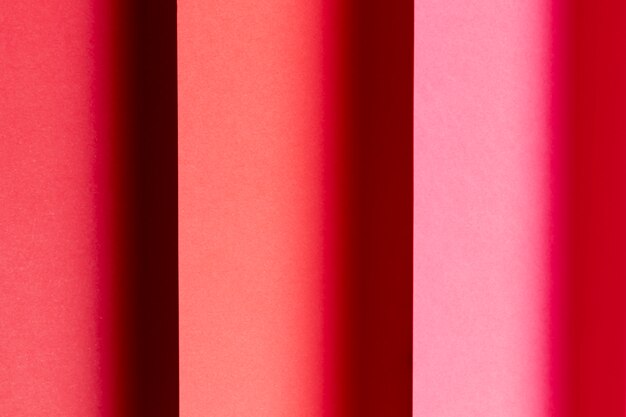 Shades of red papers close-up