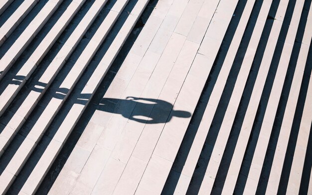 Shadow of running sportsman