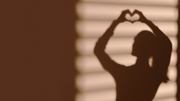 Free photo shadow of woman making a heart