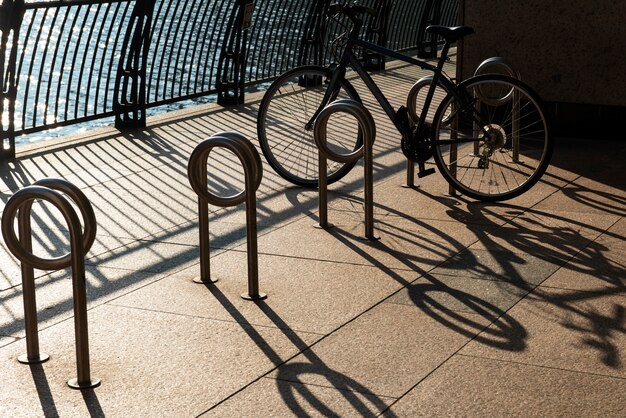 Shadows made by daylight in the city with architecture