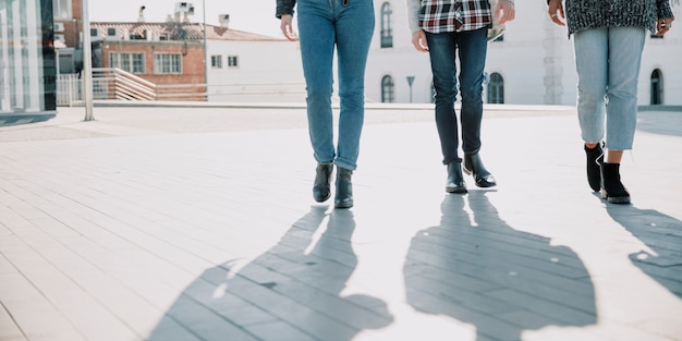 Shadows of three persons