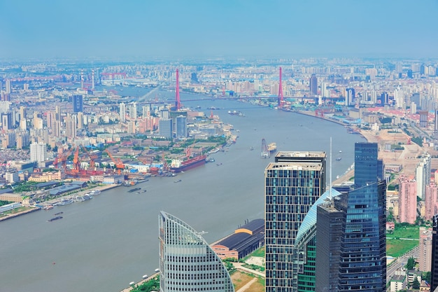 Foto gratuita antenna di shanghai nel corso della giornata