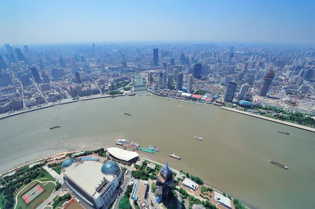 Foto gratuita antenna di shanghai nel corso della giornata