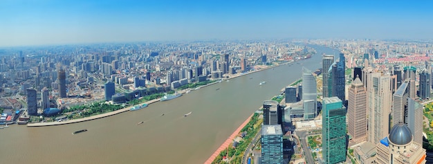 Foto gratuita panorama aereo di shanghai