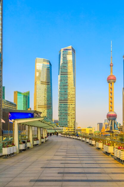 shanghai modern chinese finance financial skyline