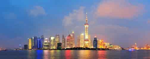 Free photo shanghai skyline at night