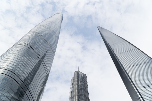 Free photo shanghai tower, jin mao and shanghai world financial center