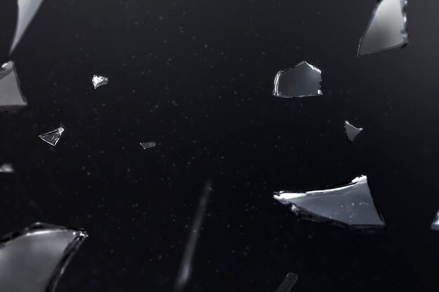 Shattered glass in space background with design space