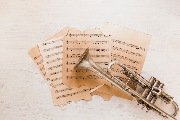 Free photo sheet music and trumpet