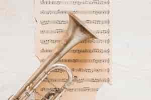 Free photo sheet music under trumpet