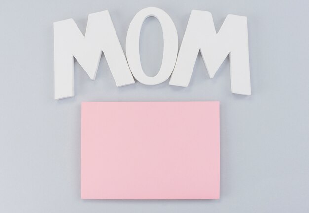 Sheet of paper letters Mom