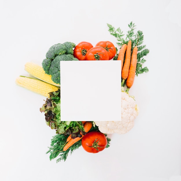 Free photo sheet of paper on vegetables