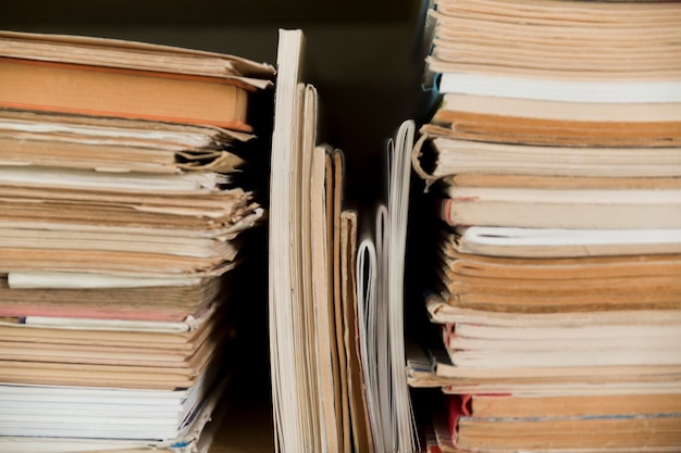 Shelf with stacked notepads