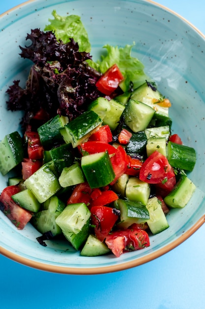 Shepherd salad mixed with herbs