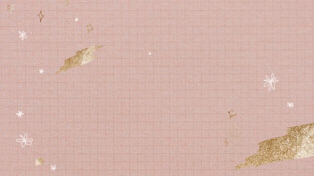 Мерцающие золотые мазки на розовом фоне сетки