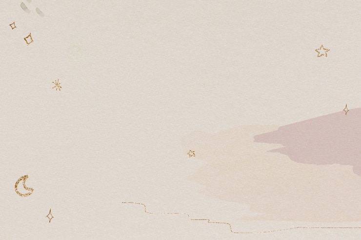 Free Photo shimmering gold moon and stars pattern on a watercolor