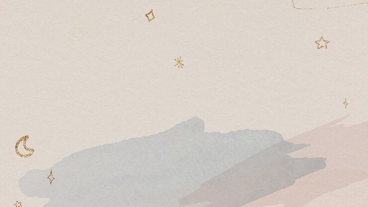 Free Photo shimmering gold stars and moon on a watercolor background