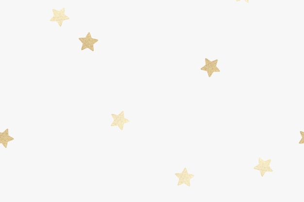 흰색 배경에서 Shimmery 골드 별