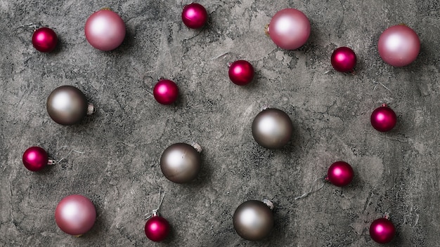 Shiny baubles on table